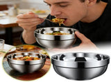 3PC Stainless Steel Bowls, Lightweight Unbreakable Double Layered Salad Bowls Dishwasher Safe, Heat V1369-AZ3-W-13605
