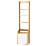 Artiss 6 Tiers Bookshelf with 2 Drawer Storage Shelf Pine FUR-L-DS-6T2DR-WD