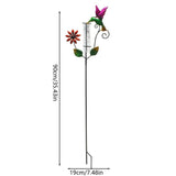 Metal Rain Gauge Outdoor 35.43 Inch with Stake, Tube Rain Measure Gauge Decorative Branch, Ironwork V1369-AZ3-W-13502