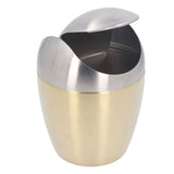 Desktop Small Trash Can Multipurpose 304 Stainless Steel Mini Trash Can with Lid for Tabletop V1294-YM0710-3117230259811