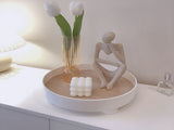 Round Plastic Serving Tray Cosmetic Storage Table Desk Organizer Container for Snack Food Ornaments V1294-YM0716-3117220164711