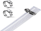 1/2" ID - 50 ft Heavy Duty Braided Clear Vinyl Tubing, Flexible High Pressure Reinforced PVC V1258-DP02-WO-381