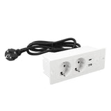 Recessed Power Strip 3 in 1 USB Type C Socket Embedded Desktop Outlet with Switch and Cable for V1294-YM0901-3114240087411