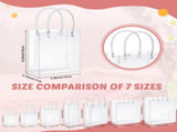 50pcs Clear Plastic Gift Bags with Handles PVC Reusable Transparent Totes Bags for Goodie Candy V1258-DP02-WO-171