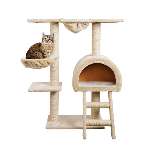 i.Pet Cat Tree 100cm Tower Scratching Post Scratcher Condo House Trees Bed Beige PET-CAT-HSCT003-BE