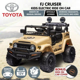 Kahuna Authorised Toyota FJ Cruiser Kids Electric Ride On Car - Khaki CAR-TYT-FJC-KH