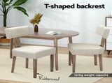 Artiss Dining Chairs Set of 4 Linen Fabric Wooden Beige UPHO-C-DIN-02-FA-BGX4