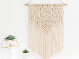 White Boho Large Macrame Wall Hanging Boho Inspired 16x27.6", Boho Wall Art, Boho Wall Hanging V1192-AZ-W-20371