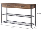 Entryway Table with 2 Drawers, Console Table with Storage Shelves, Sofa Table for Living Room, Entry V1127-AU-CT03-BRN