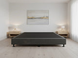 Palermo Queen Ensemble Bed Base Platinum Graphite Linen Fabric V63-823161