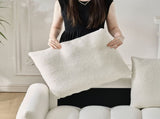 92-inch high-quality teddy fur fabric corner sofa - Black V1316-W1825S00020