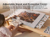 Social Hike Puzzle Board 1500 pcs - Felt Tilting Portable Cover Drawers Silver V238-SUPDZ-42097742381136