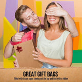 25pcs Bulk Kraft Paper Bags Gift Shopping Carry Craft Brown Retail Bag with Handles Au M V201-W12783477
