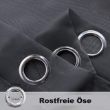 Black Water Resistant Sheer Eyelet Curtains for Outdoor, 132 cm x 274 cm V1188-MS-325-0465