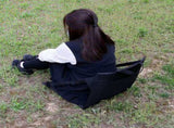 Black Folding Chair with Simple Design, 1 Piece, 16.1x16.1in, Oxford Cloth Seat for Indoor and V1192-AZ-W-27822