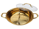 Hot Pot 30.3cm Diameter 304 Stainless Steel Rust Proof Separate Design Mandarin Duck PotGold V1294-YM0714-3118210298711