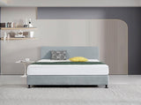 Linen Fabric Queen Bed Deluxe Headboard Bedhead - Stone Grey V63-839581