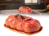 Butter Dish Ceramic Pumpkin with Lid Orange V1192-AZ-W-28070
