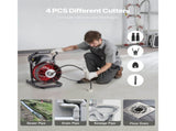 Drain Cleaner Machine 23m x 13mm, Sewer Snake Auger Manual Feed with 4 Cutters & Air-activated Foot V952-SDJJKLSGDSTJGDO6A002V3