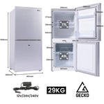 GECKO 119L Upright Portable Fridge / Freezer, 12V/24V/240V for Motorhome and Caravan, Silver V219-CMPFRUGK12SA