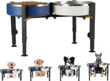 Dog Food Bowl - Metal Food Bowl - Adjustable Dog Food Bowl - Double Food Bowl V1188-ZXY-10152