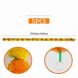 5Pcs Marigold Garland 5ft Orange and Yellow Artificial Flowers Water Resistant for Diwali Home V1366-AZ2-W-15333