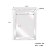 White Beaded Framed Mirror - Rectangle 80cm x 110cm V292-M-BDD-S-WHITE