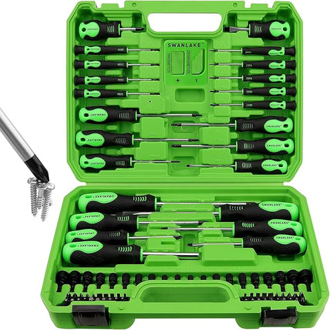 SWANLAKE 86PCS Magnetic Screwdriver Set,Includes Slotted/Phillips/Torx Mini Precision Screwdriver, V465-66105