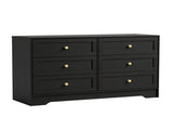 Artiss 6 Chest of Drawers Tallboy Cabinet - LEIF Black FUR-U-CDR-6D-BK-AB