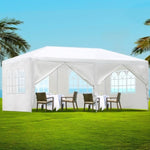 Instahut Gazebo 3x6m Marquee Wedding Party Tent Outdoor Camping Side Wall Canopy 6 Panel White GAZEBO-WED-C-FG-3X6-6W-WH