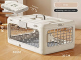 Grey Premium Foldable Pet Carrier Crate - Breathable Aviation Travel Box for Cats & Small Dogs up to V888-ELOSUNG36700