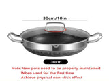 30cm Stainless Steel Non-Stick Frying Pan with Glass Lid Silver V1142-LP1005007016082902