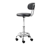 Artiss Salon Stool Swivel Chair Backrest Black SALON-B-4128-BK