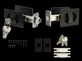 2x Contemporary Entry Square Pocket Door Hardware with Key V63-842401
