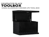 Black Aluminium Generator Toolbox Ute Tool Box Trailer Canopy Tool Box 62x40x50 cm V379-GNTLBLXG62
