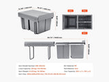 Pullout Trash Can for Kitchen Cabinets, 201010L Double Sink Garbage Waste Recycling Bin, V952-CFLJTDTHSST4PX1IZV0