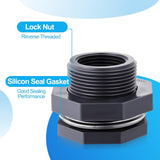 12Pcs Bulkhead Fitting 1 Inch Pvc Bulkhead with Plug Water Tank Connector Adapter Fitting Double V1258-DP02-C-745
