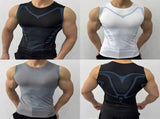 New V Shape Wear Shirt Men, Version Ionic Sleeveless Compression Shirts V1192-AZ-W-17639