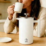 White French Press Coffee Maker 1000ml with Coffee Bean Can Extra Filter Gift Set V498-FRENCHPRESS1000SETWH