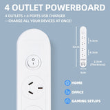 Plugd 2 USB A 2 USB C 240V 10A Powerboard with Surge Protection V915-EL0113