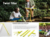 Soil Tiller Long Handle Widely Use Comfortable Grip Handheld Twist Tiller Soil Scarifier Gardening V1369-AZ3-W-04709
