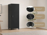 Single-Door Metal Tall Cabinet Shelf Storage for Home Office Gym V63-844461