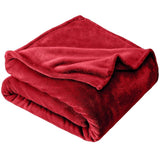 Snuggly Flannel Fleece Blanket, Soft Warm Lightweight Plush Throw For Lounge & Bedroom, Red, V1221-XM-LB3066-GM128