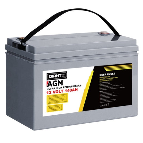 Giantz AGM Deep Cycle Battery 12V 140Ah Box Portable Solar Caravan Camping BATTERY-C-AGM-140