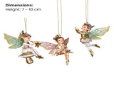 Christabelle 3 Fairy Christmas Ornaments Assorted Novelty Figures 10cm Xmas Tree Decorations Ha 112_SHD2009