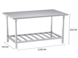 SOGA 120*70*85cm Commercial Catering Kitchen Stainless Steel Prep Work Bench WORKBENCHSS2032120CM