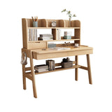 Ave Solid Wood Study Desk with Shelf and Drawers/Bookcase/Rubberwood/Pink V1057-DM6280-120CM