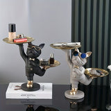 Black White French Bulldog Storage Black And Gold Decor Home Organisation Small Item V1347-127-WHI-54886