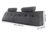 Headboard, King Size Wedge Headboard with 2 Side Pockets and 2 Headrests, Bed Wedge V952-CTBZKINGCCHS803KE001V0