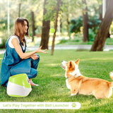 Automatic Dog Ball Launcher with 15 Mini Tennis Balls & Mesh Bag Rechargeable Pet Toy for Small V1107-CS-CWGPQQQL